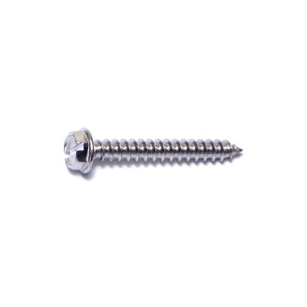 Midwest Fastener Sheet Metal Screw, #8 x 1-1/4 in, 18-8 Stainless Steel Flange Hex Head Slotted Drive, 20 PK 63845 - main
